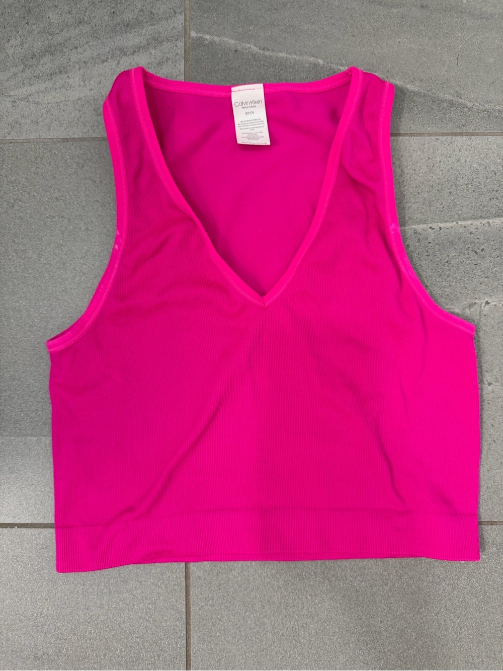 Calvin Klein Performance Women's Athletic Hot Pink V-Neck Tank Top